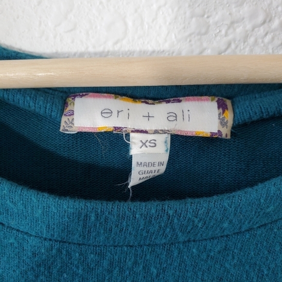 ERI + ALI Poncho Style Top Teal Blue Style XS - Picture 8 of 9